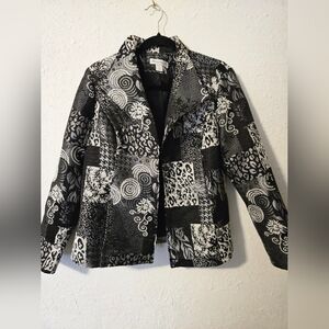 Christopher & Banks Black and White Patterned Blazer